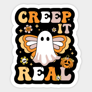 Creep it real funny hippie ghost Halloween matching family costume Sticker